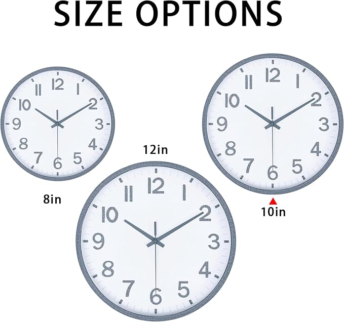 Wall Clocks Battery Operated 10 inch Modern Wall Clock, Silent Non Ticking Wall - Image 5