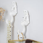 SOFFEE DESIGN 2pcs White Mermaid Shape Metal Coat Hooks, Playful 3D Mermaid - Image 4