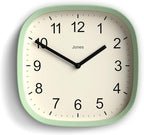 JONES CLOCKS® Sprite wall Clock | Modern Retro Rounded Square Clock | 10 inch | by JONESCLOCKS