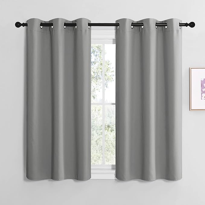 NICETOWN Silver Grey Thermal Insulated Grommet Blackout Curtains, Kids Window by NICETOWN