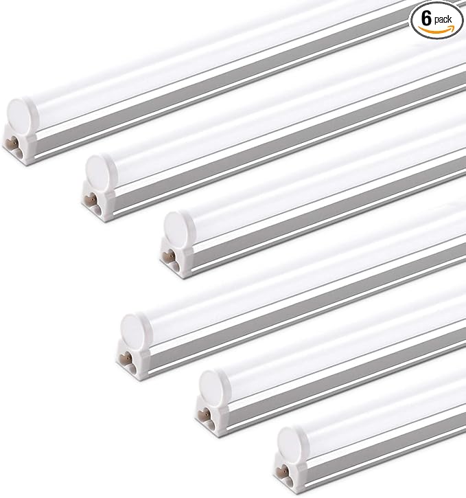 Barrina 6 Pack LED T5 Integrated Single Fixture 1FT, Linkable Under Cabinet by Barrina