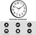 Rohioue 18 Inch Wall Clock, Modern Battery Operated Wall Clocks, Silent Non - Image 4