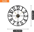 LEIKE Large Wall Clocks, Non Ticking, Battery Operated Small Vintage Round - Image 3
