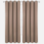 LEMOMO Blackout Curtains 52 x 90 Inch Long Cappuccino Curtains Set of 2 Panels - Image 2
