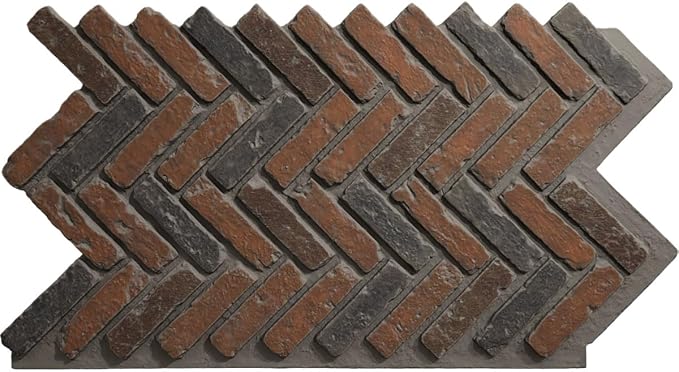 EverStone Herringbone Faux Brick Panel, 46 1/2"W x 25 1/4"H x 1"D, Clay Creek by EkenaMillwork