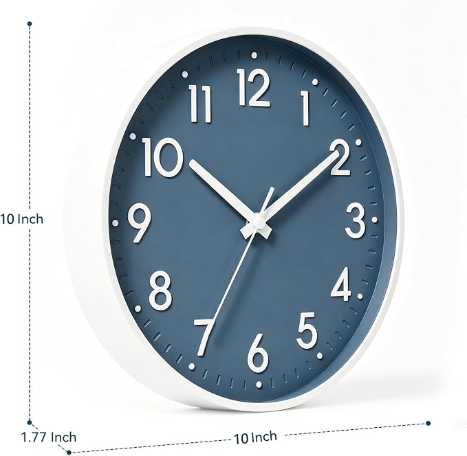 Mosewa Wall Clock 10 Inch, Battery Operated Silent Non-Ticking Modern Analog - Image 3