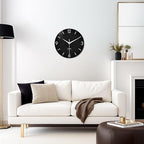 XFM Black Wall Clock 12 Inch Silent Non-Ticking Wall Clocks Battery Operated - Image 2