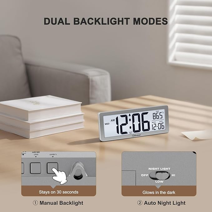 Soobest 8.5 Inch Digital Wall Clock Battery Operated - Image 4