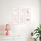 KBKBART Coquette Pink Bow Wall Art Decor Posters– Set of 6 Unframed 8x10 Prints - Image 4