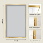 Koonmi Gold Mirrors for Wall, 26x38 Inch Bathroom Mirror, Rectangular Wall - Image 2