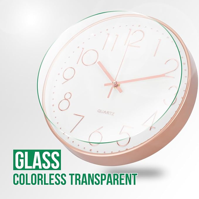 Wall Clock 12 Inch Non-Ticking Silent Modern Simple Style Round Decor Clock - Image 5