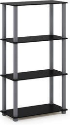 Furinno TURN-S-TUBE Storage Shelves, 4-Tier Book Shelf, Corner Shelf, Toolless - Image 4