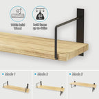 Floating Shelves, 24 Inches, Wall Mounted, Rustic Wood - Image 6