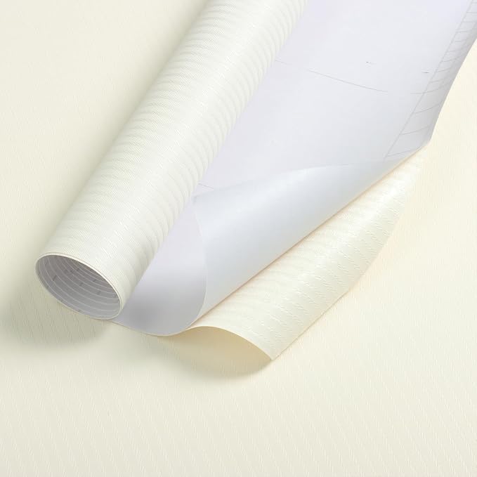Orainege Peel and Stick Wallpaper Cream Beige Wallpaper Textured Contact Paper - Image 2
