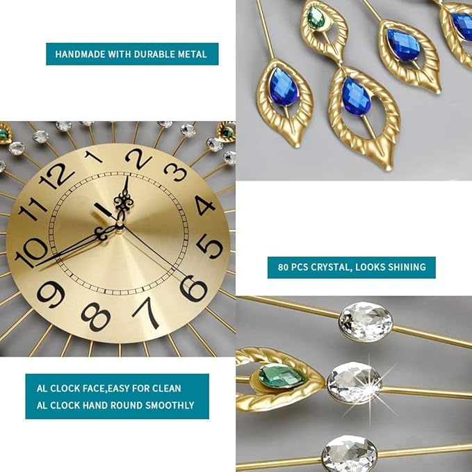 26.4 Inch Gold Large Wall Clock - Image 5