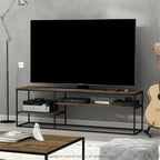 Furinno Moretti Modern Wide Stackable Metal Shelf, French Oak Grey - Image 2