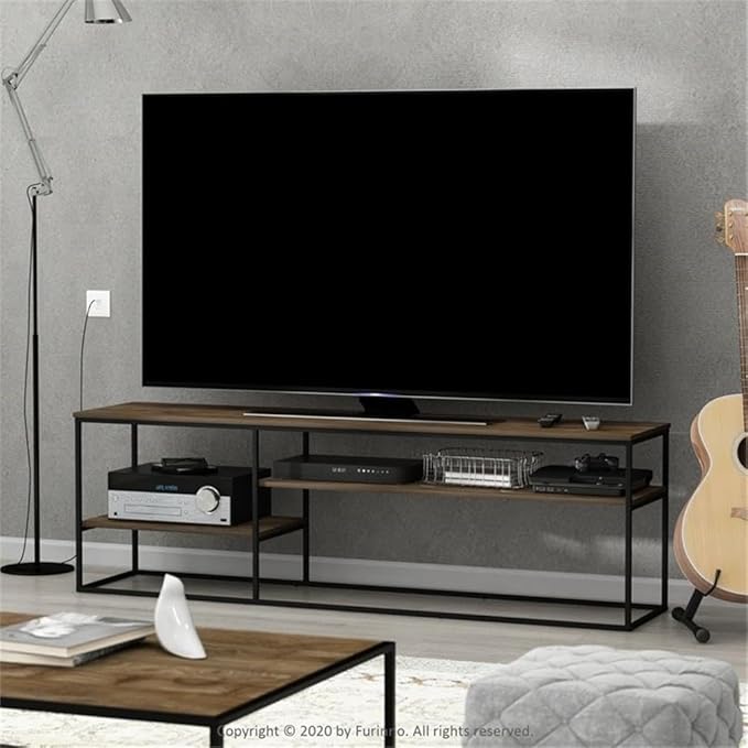 Furinno Moretti Modern Wide Stackable Metal Shelf, French Oak Grey - Image 2