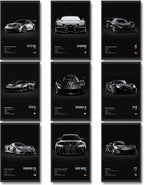 CSLGQGV Car Poster Vintage Racing Car Wall Art Supercar Canvas Prints Painting by Unknown
