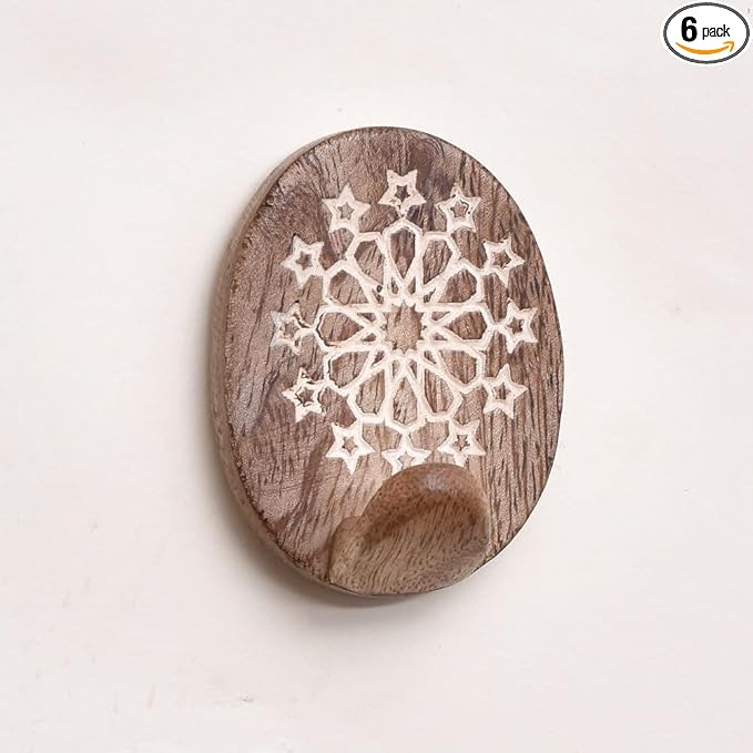 Indian Shelf Brown Style 6 Wood Wall Hooks by IndianShelf