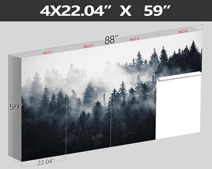 XMPMBM-Foggy Forest Fabric Wallpaper Pine Forest Living Room Bedroom Bathroom - Image 4