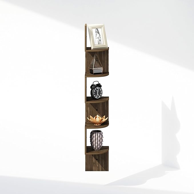 Furinno Rossi 5-Tier Floating Corner Shelf - Image 4