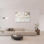 JolyWell White Hydrangea Flower Wall Art, hand-painted Large Canvas Wall Art - Image 3