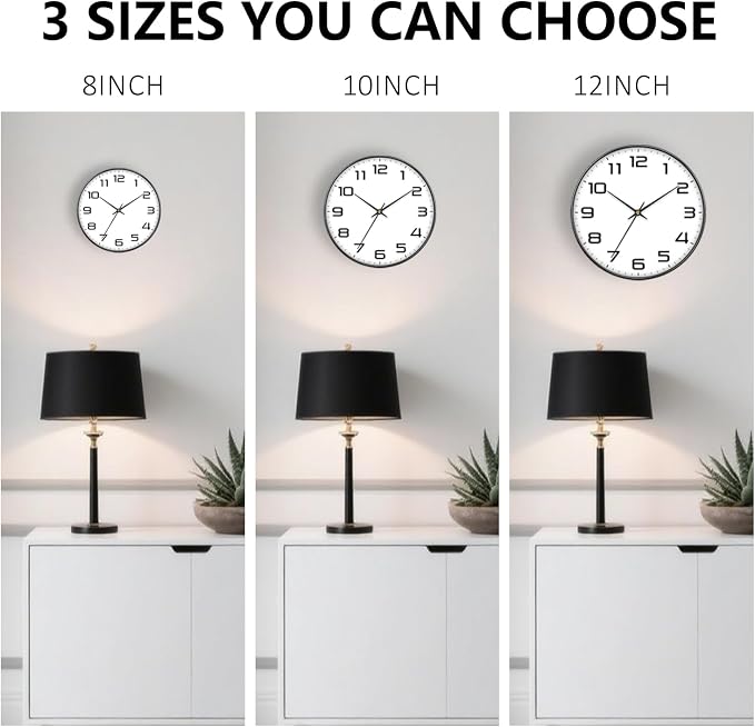 8 Inch Modern Wall Clocks Battery Operated - Image 8
