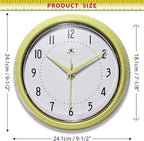 Infinity Instruments LTD. Retro 9 inch Silent Sweep Non-Ticking Mid Century - Image 5