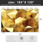 -3D Gold Geometry Fabric Wallpaper Living Room Bedroom Bathroom Modern Large - Image 4