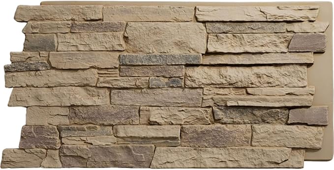 EverStone Acadia Ledge Faux Stone Panel, Adobe Color by EkenaMillwork