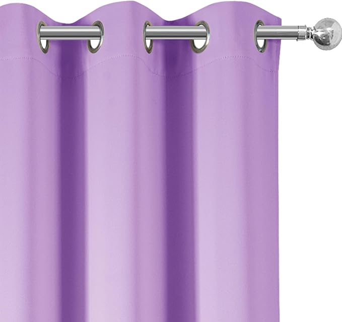 LEMOMO Blackout Curtains 66 x 54 Inch Long Lavender Curtains Set of 2 Panels - Image 6