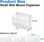 Diesisa 2pc Acrylic Wall Mount Organizer, Small Adhesive Clear Cabinet Door - Image 3