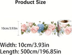 Floral Rose Wallpaper Border 196x4 Inch Peel and Stick Wall Border Pink Blue - Image 8