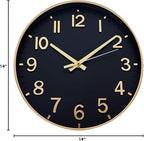 HZDHCLH Wall Clocks Battery Operated, Wall Clock Black Gold, 14 inch Wall Clock - Image 10