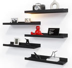 RICHER HOUSE 5 Set Floating Wall Mounted Shelves, Modern Picture Ledge Shelf by RicherHouse