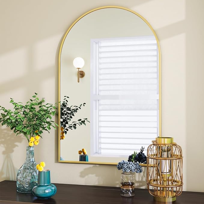 VooBang Arched Wall Mirror, 24 x 36 inch Arch Bathroom Mirror, Wall Mounted - Image 5
