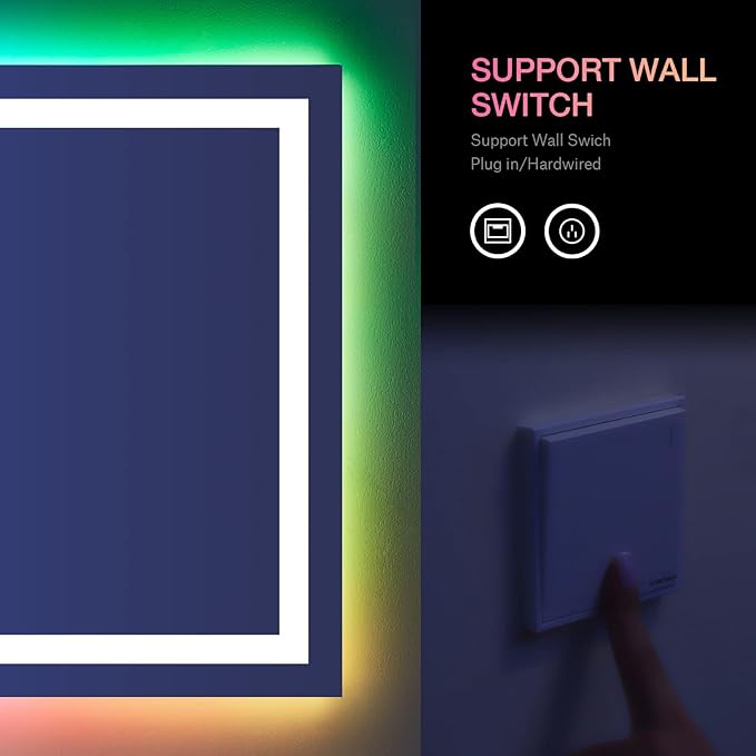LOAAO 32”X36“ RGB LED Bathroom Mirror - Image 7