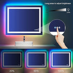 LOAAO 40”X30“ RGB LED Bathroom Mirror - Image 4