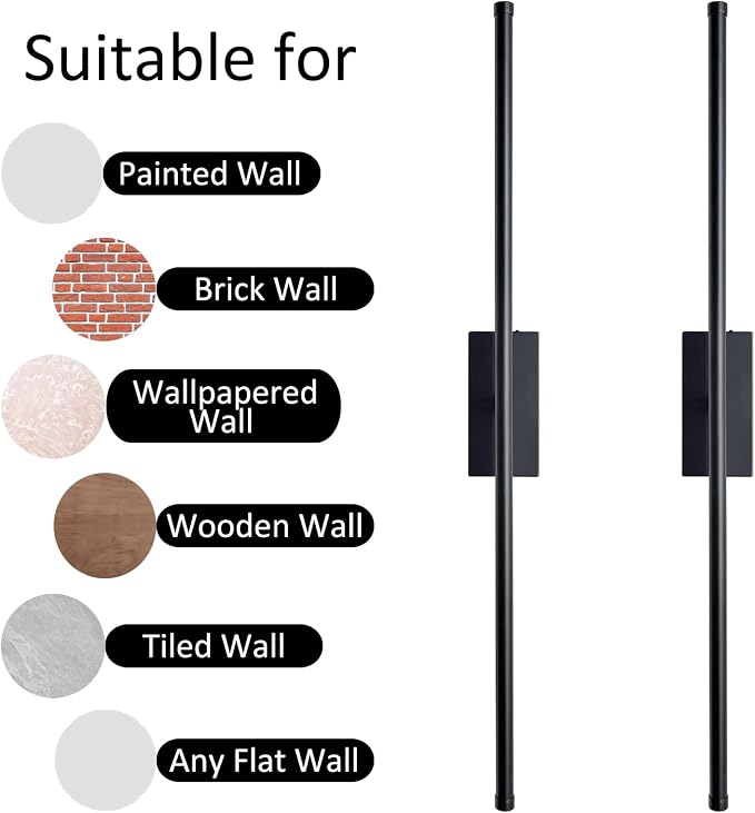 Easy Install Peel and Stick on Battery Operated Wall Sconces Set of 2 - Image 8