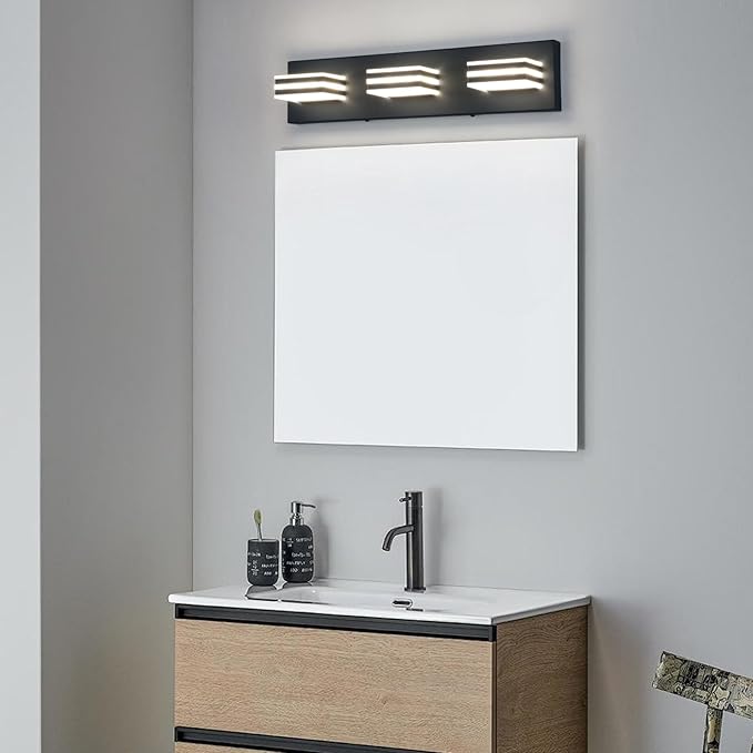Black Vanity Lights for Bathroom Light Fixtures Adjust 3 Colors Modern Bath - Image 4