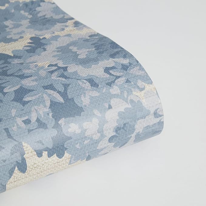 Tempaper Textured Blue Canopy Toile Faux Grasscloth Removable Peel and Stick - Image 10