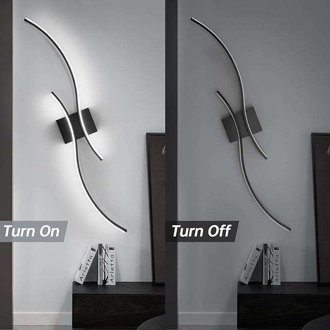 CANEOE Modern Led Wall Light, 39inch Black Indoor Led Wall Sconce Lighting - Image 5