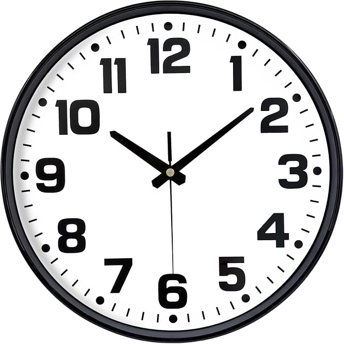Modern Silent Wall Clock, 10inch Non-Ticking Analog Battery Operated Clock by MABPEDO
