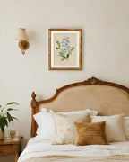 InSimSea Gold Bamboo Framed Canvas Wall Art, Vintage Rosa Chiba Flower - Image 2