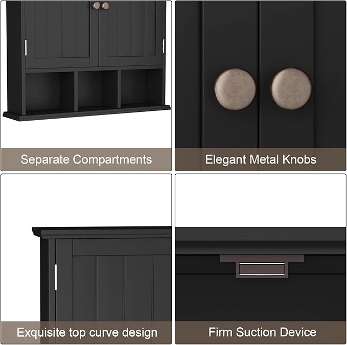 ChooChoo Bathroom Cabinet Wall Mounted 2-Door - Image 5