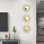 3 Pack Metal Mirrors for Wall Sunburst Wall Mirrors Home Décor Decorative - Image 6