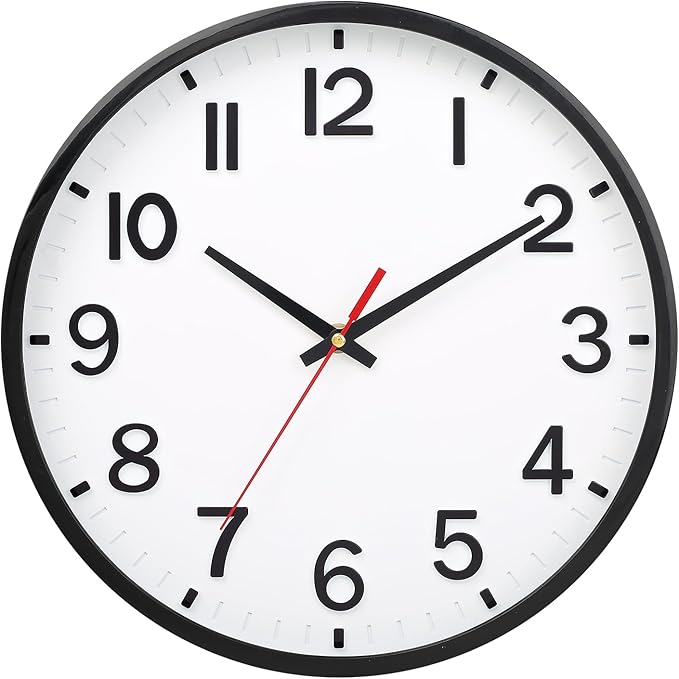 Wall Clocks Battery Operated 12 inch Modern Wall Clock, Silent Non Ticking Wall by Unknown