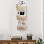 TeoKJ Over the Door Hanging Basket, 3-Tier Woven Cotton Wall-Mounted Storage - Image 6