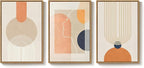 3 Piece Framed Abstract Boho Canvas Wall Art - Image 7