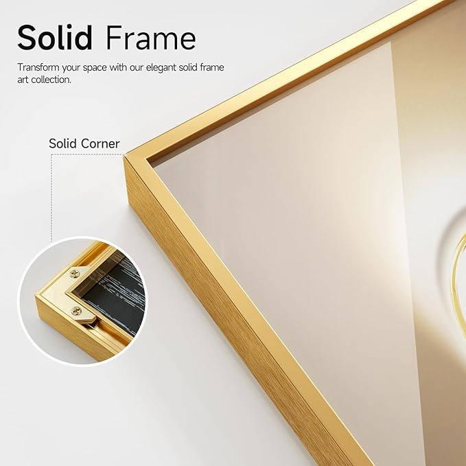 Framed Modern Luxury Gold Large Wall Art - Image 5